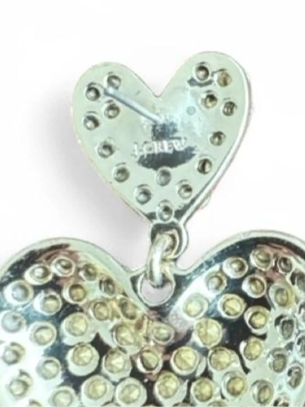 J.Crew Crystal Double Heart Statement Earrings